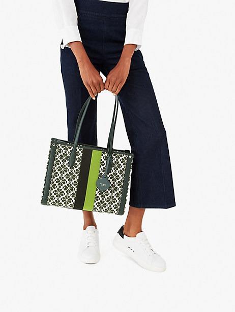 Kate spade KS专柜款中号老花托特包 💚绿色黑五特价￥1480 商品图3