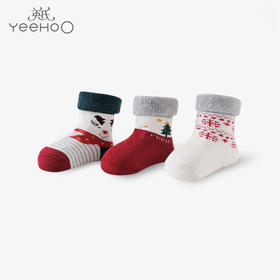 英氏-寝具类（冬）E1新年袜3双装RW红白11CM