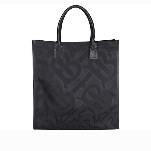 BURBERRY 博柏利 专属标识再生聚酯纤维提花托特包 男士手提包 黑色 8043691 A1189 商品图0