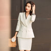 白色职业套装女秋冬职业装套裙美容院酒店前台接待工作服 商品缩略图0