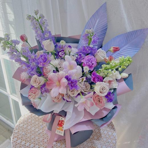 《紫色梦境》高级大飞燕郁金香花紫色系束 商品图1