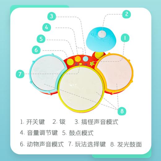 美国比乐B.toys儿童打鼓玩具打击乐器宝宝敲打鼓手拍鼓婴幼儿手敲小鼓-【玩具】 商品图5