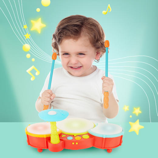 美国比乐B.toys儿童打鼓玩具打击乐器宝宝敲打鼓手拍鼓婴幼儿手敲小鼓-【玩具】 商品图0