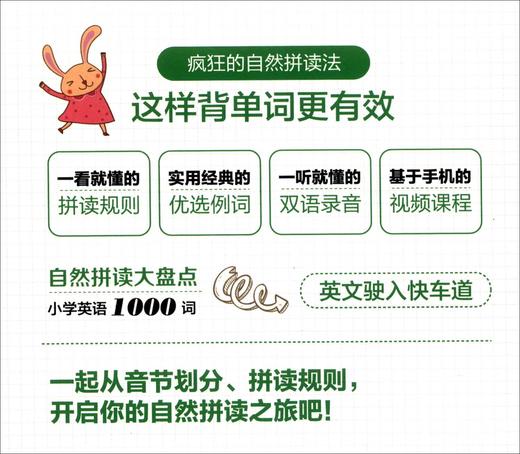 中小学自然拼读背单词.小学英语1000词、高考英语3500词 商品图1