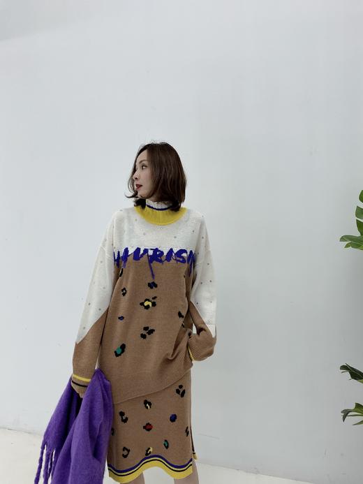 时尚豹纹羊绒半裙 商品图0