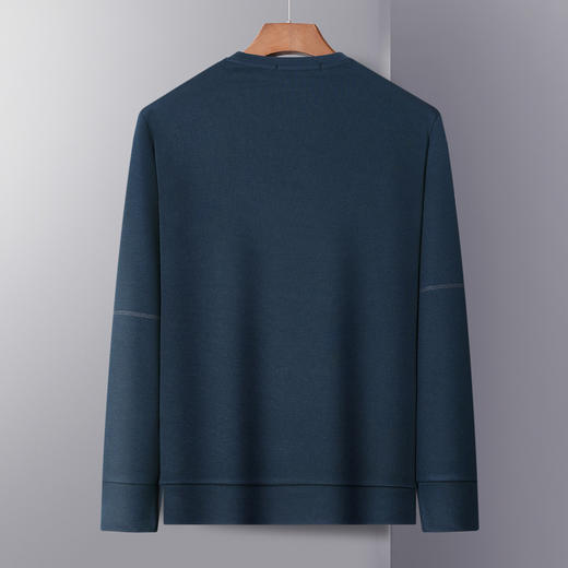 【加绒加厚】罗蒙秋冬保暖卫衣男士休闲学院风长袖套头圆领T恤衫 商品图1