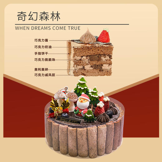 【奇幻森林 】圣诞节主题蛋糕——纯乳脂与牛奶奶油混合，口味升级，细腻香甜 商品图2