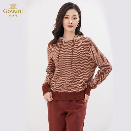 乔万尼秋冬新品连帽针织衫轻款减龄亲肤牦牛绒EI4M626 商品图3