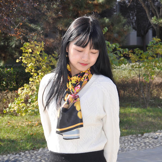 【强国联创】诗画鄠邑系列 原创设计限量款仿真丝巾/丝带 商品图3