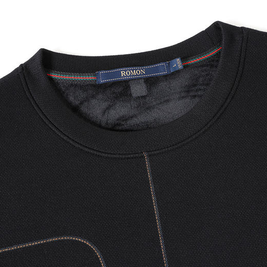 【加绒加厚】罗蒙秋冬保暖卫衣男士休闲学院风长袖套头T恤衫男 商品图6