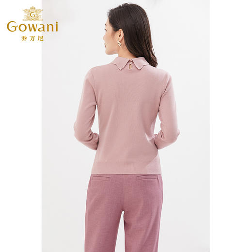 乔万尼冬新款羊毛针织打底衫纯色简约气质修身款EI4M636 商品图3