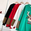 女士精工圣诞鹿加绒保暖阔版卫衣 商品缩略图1