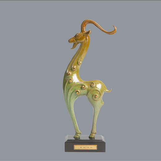 宇达青铜摆件 十二生肖羊《羊致清和》创意装饰 家居工艺摆件  高33cm 商品图0