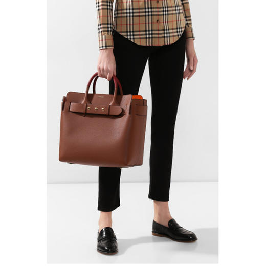 BURBERRY 巴宝莉 女士 The Belt - 中号皮革三粒铆钉装饰贝尔特包 棕色 8023000 A1363 商品图1