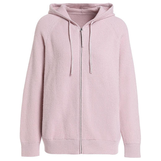 【两色可选】乔万尼冬新品绵羊毛开衫连帽休闲纯色减龄简约针织衫EI4M635 商品图5