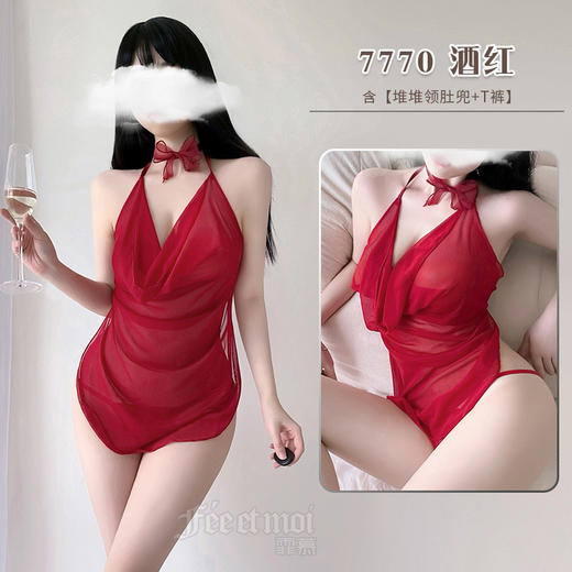 霏慕情趣内衣纯欲诱惑床上激情免脱绑带肚兜套装透明调情制服 商品图7