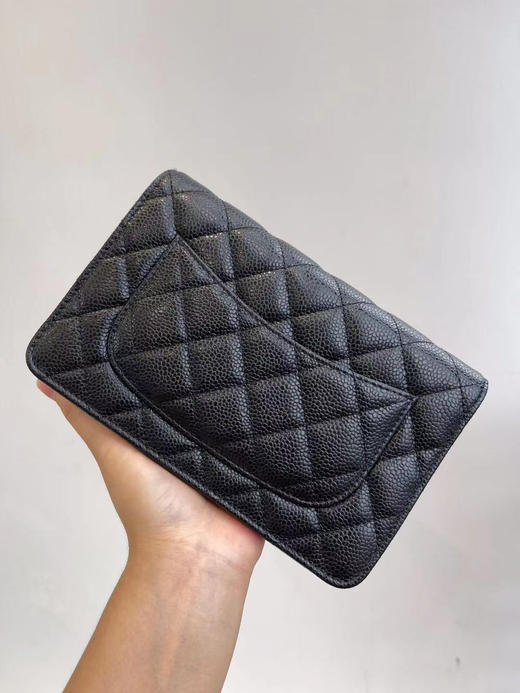 菱形格链条单肩斜挎包 尺寸：19X12X3.5cm 黑金。黑银。 自己备注 商品图2