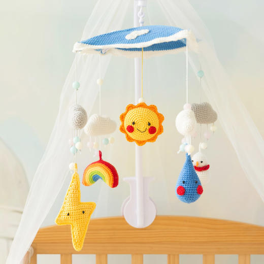 苏苏姐家KT&蓝猫咪木马婴儿音乐床铃手工diy编织毛线钩针材料包 商品图0