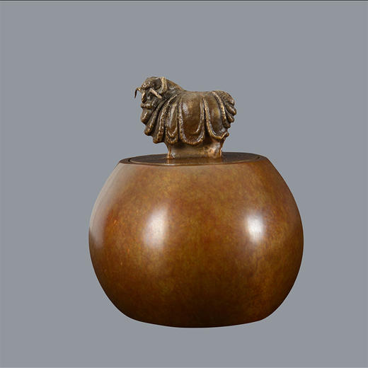 宇达青铜摆件 十二生肖羊《艳阳高照茶叶罐》创意装饰 家居工艺摆件  高12cm 商品图0