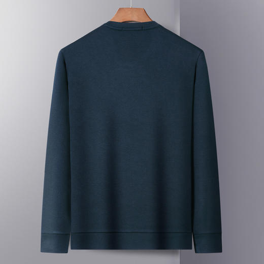 【加绒加厚】罗蒙秋冬保暖卫衣男士休闲学院风简约长袖T恤衫男 商品图3