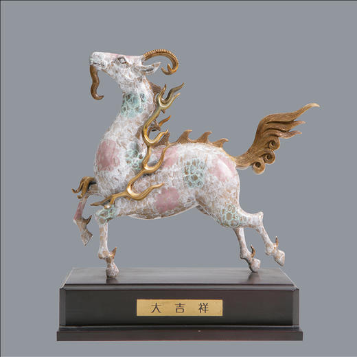 宇达青铜摆件 十二生肖羊《大吉祥》创意装饰 家居工艺摆件  高28cm 商品图0