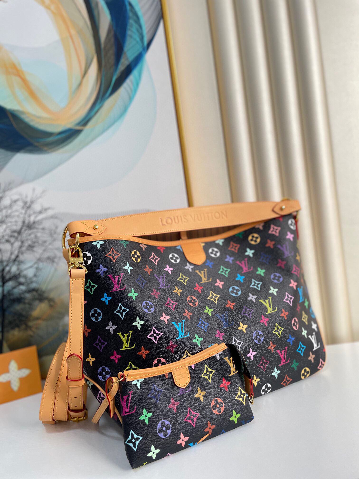 秋冬特惠90850 原单lv 中号m40352黑彩 graceful 网红中古购物袋