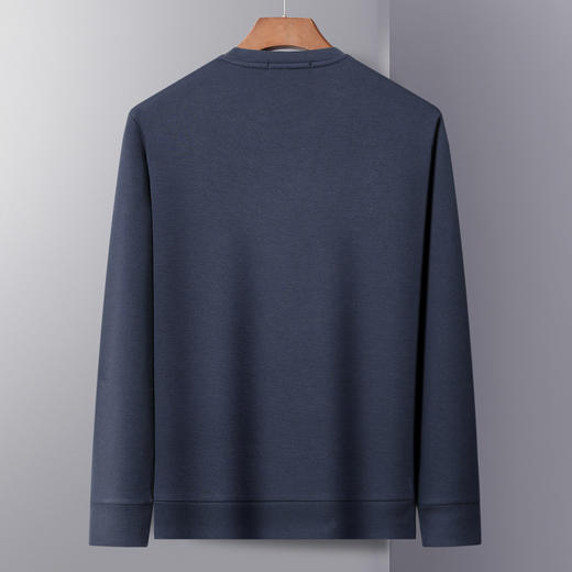 【加绒加厚】罗蒙秋冬保暖卫衣男士休闲学院风简约长袖T恤衫男 商品图5