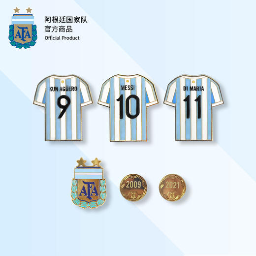 阿根廷国 家队官方商品丨金球奖梅西纪念款徽章礼盒套装梅西球迷 商品图2