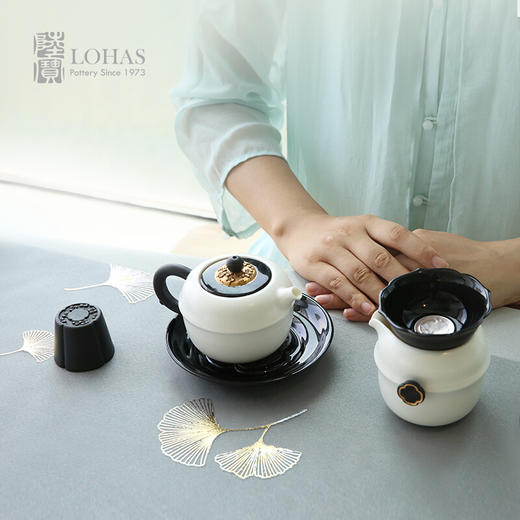 陆宝陶瓷茶具套装整套茶具家用客厅新中式泡茶礼盒装 海棠清欢茶礼 商品图3