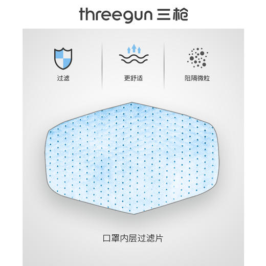Threegun三枪 时尚口罩（内含过滤片/2枚装）-91065K021 商品图4