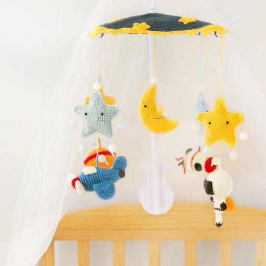 苏苏姐家KT&蓝猫咪木马婴儿音乐床铃手工diy编织毛线钩针材料包 商品图1