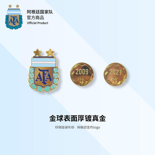 阿根廷国 家队官方商品丨金球奖梅西纪念款徽章礼盒套装梅西球迷 商品图3