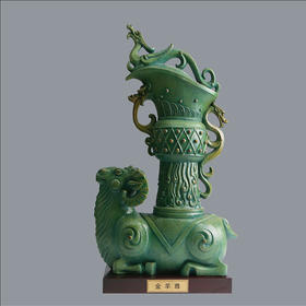 宇达青铜摆件 十二生肖羊《金羊尊》创意装饰 家居工艺摆件  高73cm