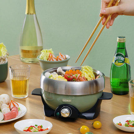 soikoi电煮锅多功能家用分体式学生宿舍小型迷你一人食小火锅 商品图1