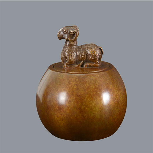 宇达青铜摆件 十二生肖羊《护国吉祥茶叶罐》创意装饰 家居工艺摆件  高12cm 商品图0