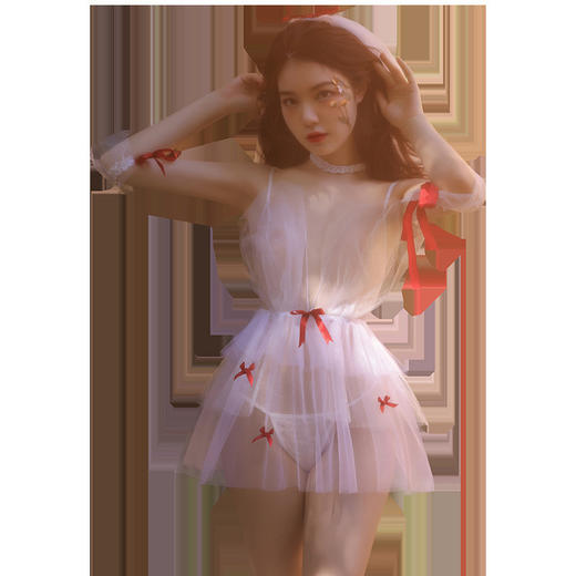 霏慕情趣内衣梦幻蝴蝶结网纱新娘套装 商品图4