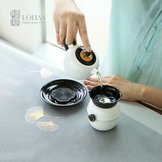 陆宝陶瓷茶具套装整套茶具家用客厅新中式泡茶礼盒装 海棠清欢茶礼 商品图4