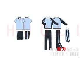 广州市黄埔区禾丰小学男女生（蓝色新款）夏冬季校服（运动服+礼仪服）（款式新旧款随机发）