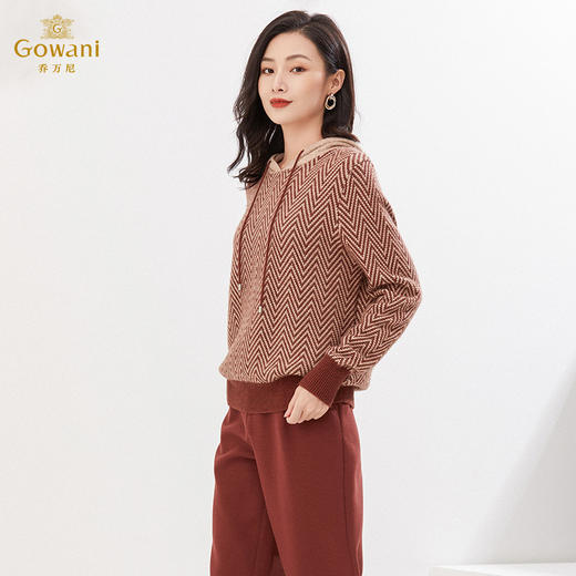 乔万尼秋冬新品连帽针织衫轻款减龄亲肤牦牛绒EI4M626 商品图2