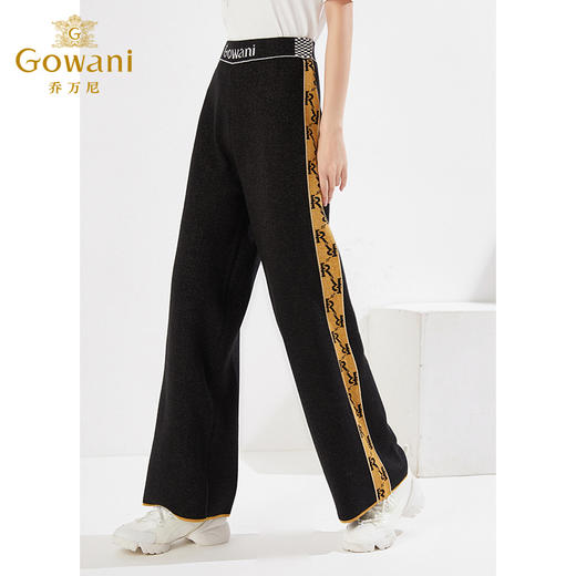 乔万尼秋冬新款羊毛针织裤阔腿显瘦百搭休闲长裤EI4F641 商品图2