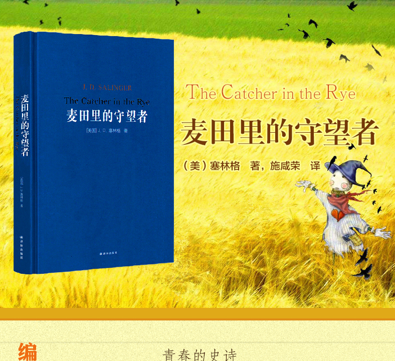 麦田里的守望者正版书籍中文翻译 经典译林 塞林格代表作 美国文学