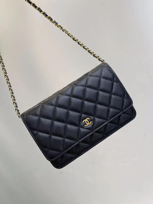 菱形格链条单肩斜挎包 尺寸：19X12X3.5cm 黑金。黑银。 自己备注 商品图3