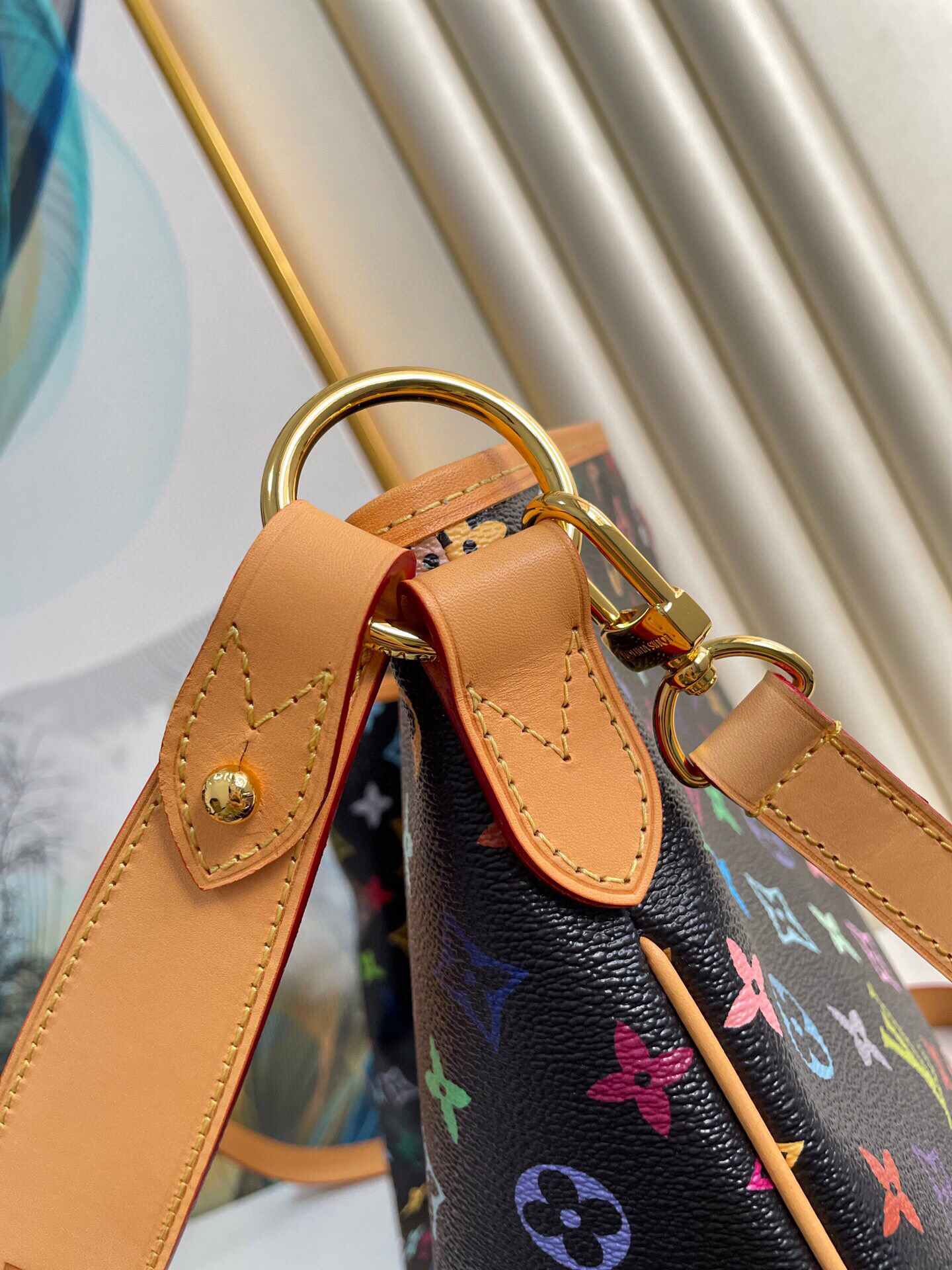 秋冬特惠90850 原单lv 中号m40352黑彩 graceful 网红中古购物袋