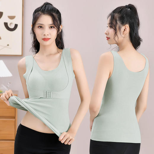 【2件更优惠】新款双面德绒乳胶文胸一体式保暖内衣大码加绒无痕发热保暖背心 商品图7