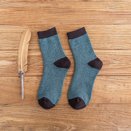 【6双装 毛圈蓄热加倍】 男士袜子冬季加厚保暖并线毛圈袜男士休闲棉质中筒袜罗口拼色毛巾袜 商品图5