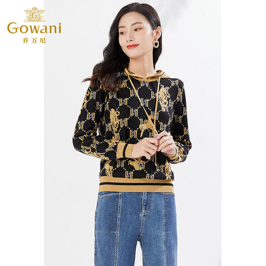 乔万尼新品羊毛衫连帽设计轻减龄百搭EI4M625 商品图1