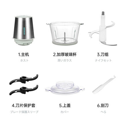 soikoi绞肉机家用电动小型辅食搅拌料理机全自动多功能打肉馅碎菜 商品图3