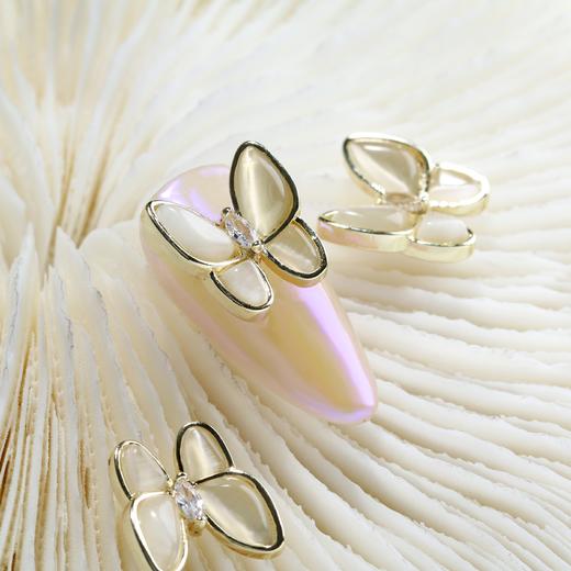 新款日系ins风网红美甲饰品金属锆石指甲贴猫眼立体蝴蝶贴钻（10颗装） 商品图1