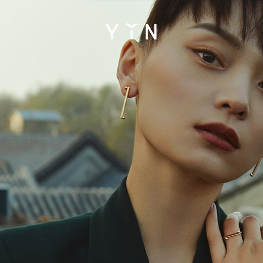 「一」太极一生二点线耳钉 商品图1