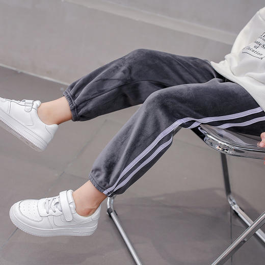 【买一送一  49元两条 抢！！】【上架做满减】儿童金丝绒外穿运动休闲裤男童女童加绒加厚保暖束脚长裤店 商品图9
